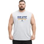 Battal Moda Battalmoda Erkek Büyük Beden Beyaz Sıfır Kol Skate Tişört 3xl-4xl-5xl-6xl