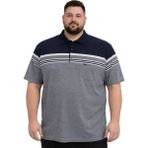 Battal Moda Battalmoda Erkek Büyük Beden Melanj Beyaz Polo Yaka Kısa Kollu Block Tişört 5xl-6xl-7xl-8xl - Beyaz Melanj