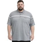 Battal Moda Battalmoda Erkek Büyük Beden Melanj Füme Polo Yaka Kısa Kollu Block Tişört 5xl-6xl-7xl-8xl