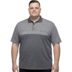 Battal Moda Battalmoda Erkek Büyük Beden Melanj Füme Polo Yaka Kısa Kollu Punto Tişört 5xl-6xl-7xl-8xl