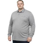 Battal Moda Battalmoda Erkek Büyük Beden Melanj Füme Polo Yaka Pike Tişört 3xl-4xl-5xl-6xl-7xl-8xl - 2XL