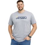 Battal Moda Battalmoda Erkek Büyük Beden Melanj Gri Bisiklet Yaka Kısa Kollu Original Tişört 3xl-4xl-5xl-6xl - Melanj - Gri