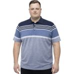 Battal Moda Battalmoda Erkek Büyük Beden Melanj Havacı Polo Yaka Kısa Kollu Çizgili Tişört 3xl-4xl-5xl-6xl