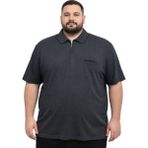 Battal Moda Battalmoda Erkek Büyük Beden Melanj Siyah Polo Yaka Kısa Kollu Cepli Tişört 3xl-4xl-5xl-6xl - Siyah Melanj