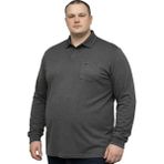 Battal Moda Battalmoda Erkek Büyük Beden Melanj Siyah Polo Yaka Pike Tişört 3xl-4xl-5xl-6xl-7xl-8xl - Siyah Melanj