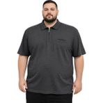 Battal Moda Battalmoda Erkek Büyük Beden Melanj Vizon Polo Yaka Kısa Kollu Cepli Tişört 3xl-4xl-5xl-6xl