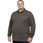 Battal Moda Battalmoda Erkek Büyük Beden Melanj Vizon Polo Yaka Pike Tişört 3xl-4xl-5xl-6xl-7xl-8xl