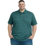 Battal Moda Battalmoda Erkek Büyük Beden Polo Yaka Melanj Benetton Çizgili Cepli Kısa Kollu Tişört 3xl-4xl-5xl-6xl