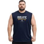 Battal Moda Battalmoda Erkek Büyük Beden Siyah Sıfır Kol Skate Tişört 3xl-4xl-5xl-6xl - Lacivert