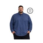 BattalModa Erkek Büyük Beden Açık Lacivert Uzun Kollu Gömlek 3XL-4XL-5XL-6XL-7XL-8XL