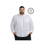 BattalModa Erkek Büyük Beden Beyaz Uzun Kollu Gömlek 3XL-4XL-5XL-6XL-7XL-8XL