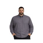 BattalModa Erkek Büyük Beden Füme Uzun Kollu Gömlek 3XL-4XL-5XL-6XL