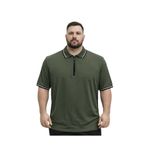 BattalModa Erkek Büyük Beden Haki %100 Pamuk Polo Yaka Kısa Kollu Ying Tişört 3XL-4XL-5XL-6XL