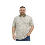 BattalModa Erkek Büyük Beden Haki Polo Yaka Mikro Desenli Kısa Kollu Tişört 3XL-4XL-5XL-6XL