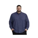 BattalModa Erkek Büyük Beden Koyu Lacivert Uzun Kollu Gömlek 3XL-4XL-5XL-6XL