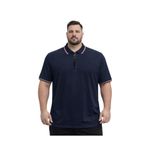 BattalModa Erkek Büyük Beden Lacivert %100 Pamuk Polo Yaka Kısa Kollu Ying Tişört 3XL-4XL-5XL-6XL