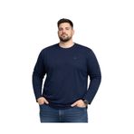 BattalModa Erkek Büyük Beden Lacivert Pamuklu Uzun Kollu Tişört 3XL-4XL-5XL-6XL-7XL-8XL