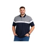 BattalModa Erkek Büyük Beden Melanj Beyaz Polo Yaka Kısa Kollu Band Tişört 3XL-4XL-5XL-6XL
