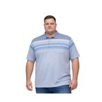 BattalModa Erkek Büyük Beden Melanj Buz Mavi Polo Yaka Kısa Kollu Gradient Tişört 3XL-4XL-5XL-6XL