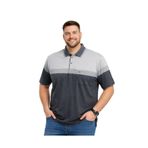 BattalModa Erkek Büyük Beden Melanj Füme Polo Yaka Kısa Kollu Band Tişört 3XL-4XL-5XL-6XL