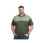 BattalModa Erkek Büyük Beden Melanj Haki Polo Yaka Kısa Kollu Band Tişört 3XL-4XL-5XL-6XL