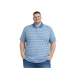 BattalModa Erkek Büyük Beden Melanj Havacı Polo Yaka Çizgili Cepli Kısa Kollu Tişört 3XL-4XL-5XL-6XL
