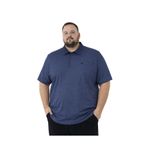 BattalModa Erkek Büyük Beden Melanj İndigo Polo Yaka Kısa Kollu Pike Tişört 3XL-4XL-5XL-6XL-7XL-8XL