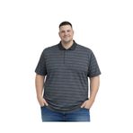 BattalModa Erkek Büyük Beden Melanj Siyah Polo Yaka Çizgili Cepli Kısa Kollu Tişört 3XL-4XL-5XL-6XL