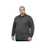 BattalModa Erkek Büyük Beden Melanj Siyah Polo Yaka Pike Tişört 3XL-4XL-5XL-6XL-7XL-8XL