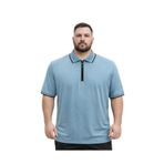 BattalModa Erkek Büyük Beden Prada Mavisi %100 Pamuk Polo Yaka Kısa Kollu Ying Tişört 3XL-4XL-5XL-6XL