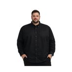 BattalModa Erkek Büyük Beden Siyah Uzun Kollu Gömlek 3XL-4XL-5XL-6XL-7XL-8XL