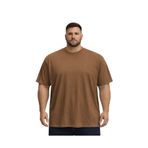 BattalModa Erkek Büyük Beden Vizon Basic Kısa Kollu Tişört 3XL-4XL-5XL-6XL-7XL-8XL