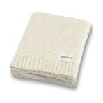 Battani.Co Basics Ekru Triko Örgü Bebek Battaniyesi 85CM X85CM Kız ve Erkek İçin Düz Desenli Akrilik - Bej - 85 x 85 cm