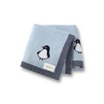 Battani.Co Kız Ve Erkek Bebek Için Triko Örgü Bebek Battaniyesi 85cm X85cm Açık Mavi Penguş