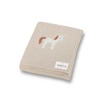 Battani.Co Kız Ve Erkek Bebek Için Triko Örgü Bebek Battaniyesi 85cm X85cm Unicorn Bej