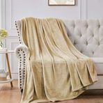 Battaniye, 280Gsm Süper Yumuşak Yatak Battaniyesi Peluş Rahat Hafif Flanel Battaniyeler Yatak, Kanepe, Seyahat, Kamp İçin (Deve, 200X230cm)