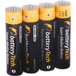 Battery Tech Süper 4'lü Paket Alkalin AAA İnce Kalem Pil