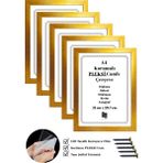 Batu Art Home 5 Adet A4 Çerçeve Mat Altın Renk Korumalı Kırılmaz Pleksi Camlı Belge Diploma Resim Fotoğraf Asılabilir 21 x 29.7 cm - Antik Altın - 21x29,7