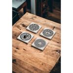 Baum Atelier Antik Yunan Mitoloji Temalı Doğal Taş Traverten Bardak Altlığı 4 Lü Set