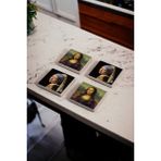 Baum Atelier Mona Lisa, Leonardo Da Vinci Tabloları Doğal Taş Traverten Bardak Altlığı 4 Lü Set