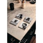 Baum Atelier Tupac Shakur, 2pac Temalı Doğal Taş Traverten Bardak Altlığı 4 Lü Set