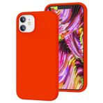bause iPhone 11 uyumlu Silikon Kılıf - Darbeye Dayanıklı Sıvı Silikon, Mikrofiber Astarlı, Parmak İzi Önleyici Kılıf (Çin Kırmızısı)