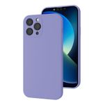 Bause İphone 12 Pro Max Uyumlu Kamera Korumalı, Mikrofiber Astarlı, Sıvı Silikon Kılıf-lila