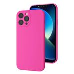 bause iPhone 12 Pro Max uyumlu Kamera Korumalı, Mikrofiber Astarlı, Sıvı Silikon Kılıf (Şeker Pembesi)