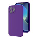 Bause İphone 12 Pro Uyumlu Kamera Korumalı, Mikrofiber Astarlı, Sıvı Silikon Kılıf-mor
