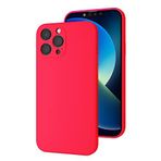 Bause İphone 12 Pro Uyumlu Kamera Korumalı, Mikrofiber Astarlı, Sıvı Silikon Kılıf-neon Pembe