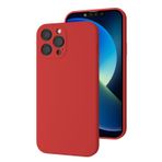 bause iPhone 12 uyumlu Kamera Korumalı, Mikrofiber Astarlı, Sıvı Silikon Kılıf (Pastel Kırmızı)