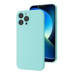 Bause İphone 12 Uyumlu Kamera Korumalı, Mikrofiber Astarlı, Sıvı Silikon Kılıf-su Yeşili