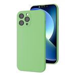 bause iPhone 12 uyumlu Kamera Korumalı, Mikrofiber Astarlı, Sıvı Silikon Kılıf (Yeşil)