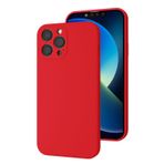Bause İphone 13 Pro Max Uyumlu Kamera Korumalı, Mikrofiber Astarlı, Sıvı Silikon Kılıf-neon Kırmızı